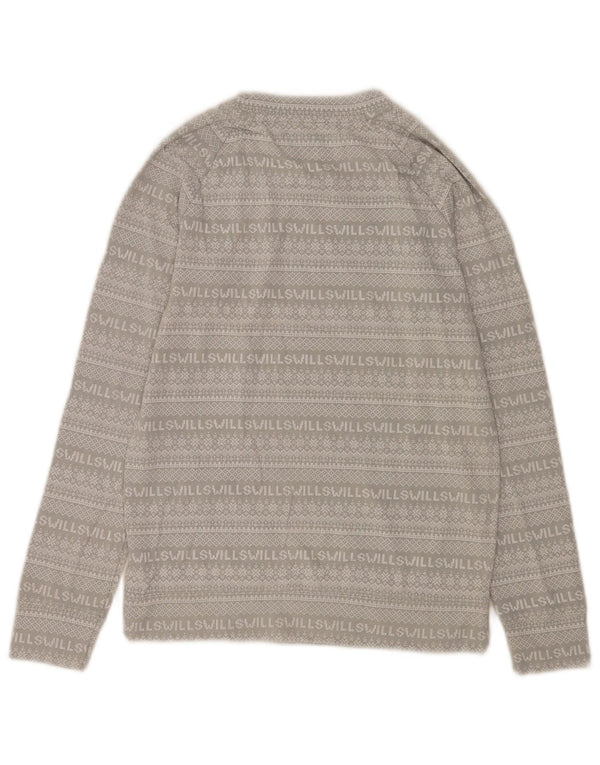 Jack Wills blusa feminina com ajuste solto e manga comprida UK 6 XS cinza Fair Isle