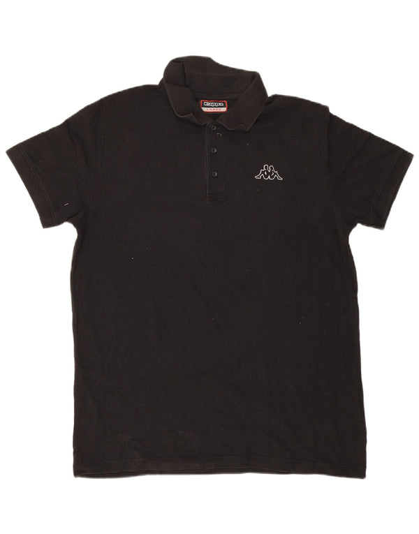 Camisa polo masculina Kappa grande algodão preto