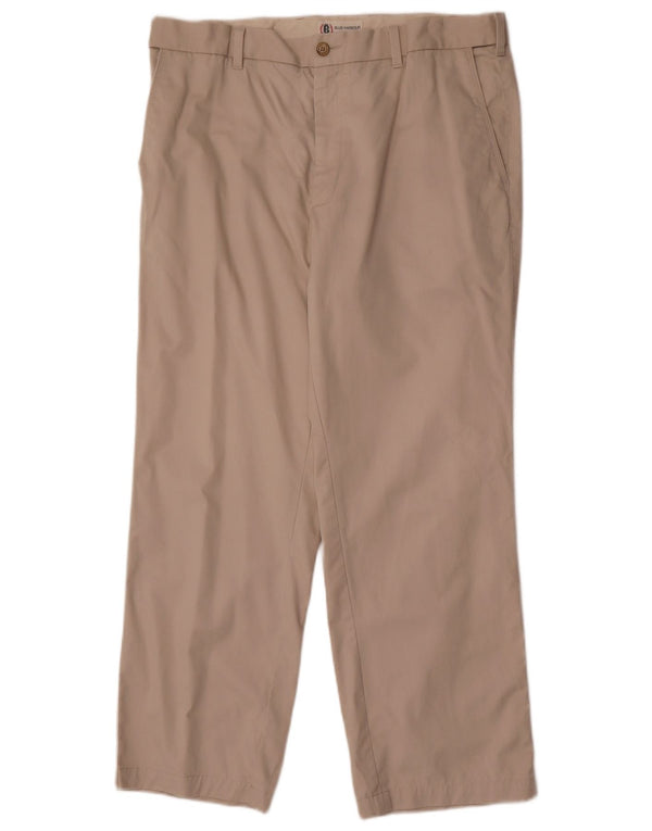Calça chino reta masculina Marks & Spencer W36 L29 algodão bege