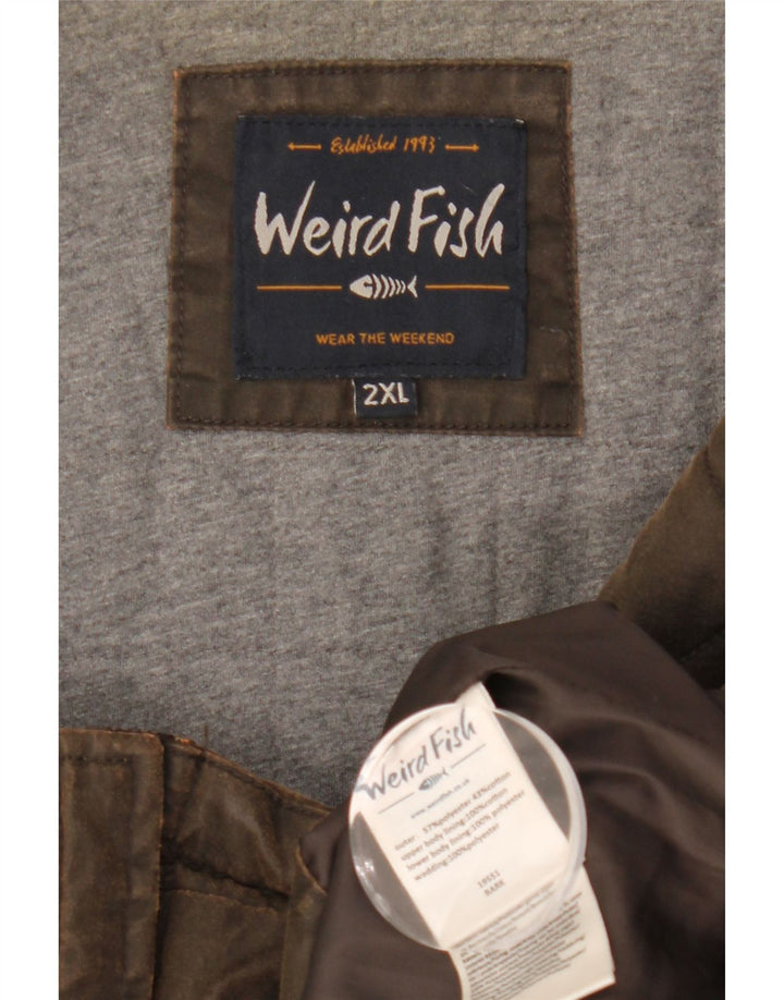 Colete acolchoado masculino Weird Fish UK 44 2XL poliéster marrom