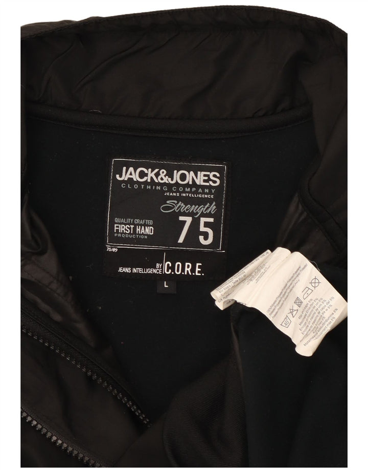 Jaqueta bomber masculina Jack & Jones Reino Unido 40 grande poliéster preto