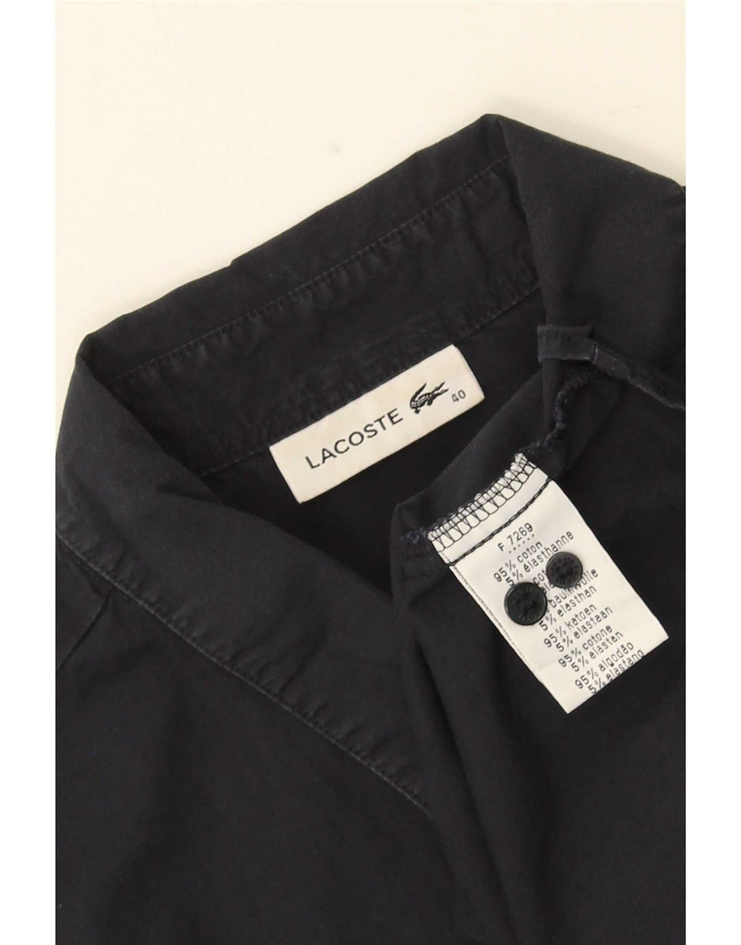 Camisa feminina Lacoste tamanho 40 médio azul marinho algodão