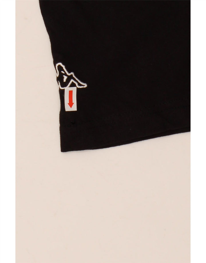 Camiseta gráfica masculina Kappa Top médio algodão preto