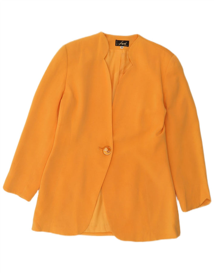 Jaqueta blazer feminina vintage com 1 botão IT 44 acetato laranja médio