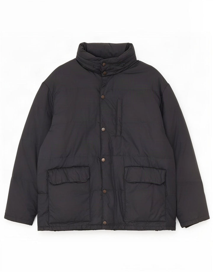 Jaqueta masculina acolchoada com capuz Casucci UK 40 grande azul marinho poliamida
