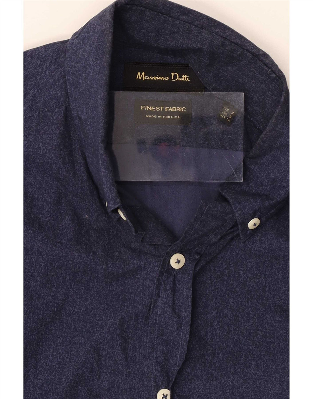 Camisa masculina Massimo Dutti pequena azul marinho