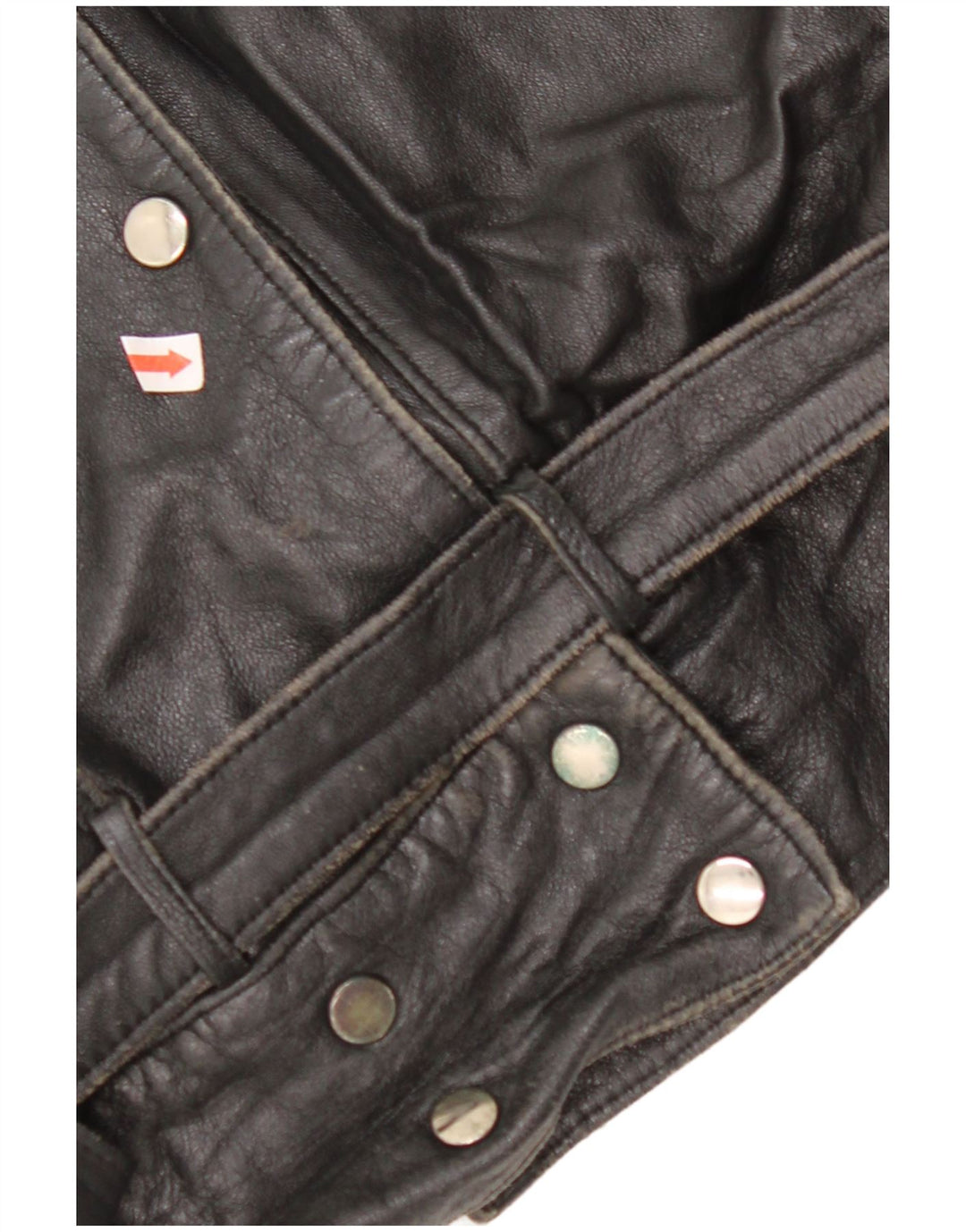 Jaqueta feminina de couro superdimensionada VINTAGE EU 42 couro preto grande