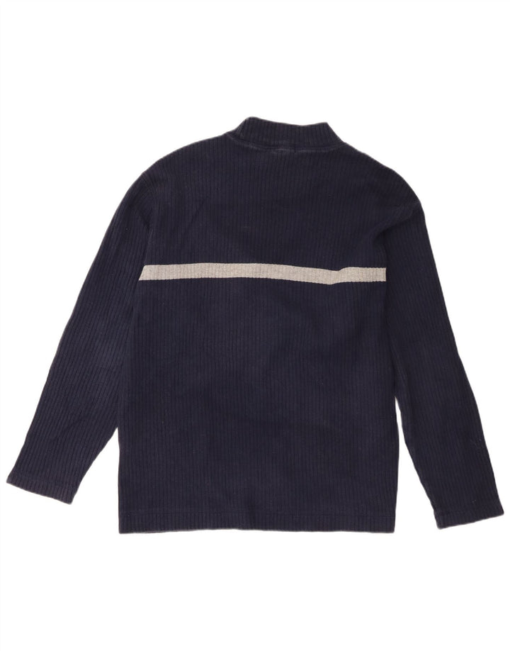 Top masculino Nautica de manga comprida médio azul marinho algodão colorblock