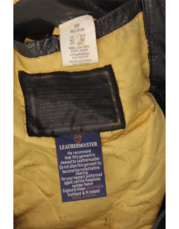 Jaqueta CLASSIC masculina de couro para motociclista UK 42 XL preta
