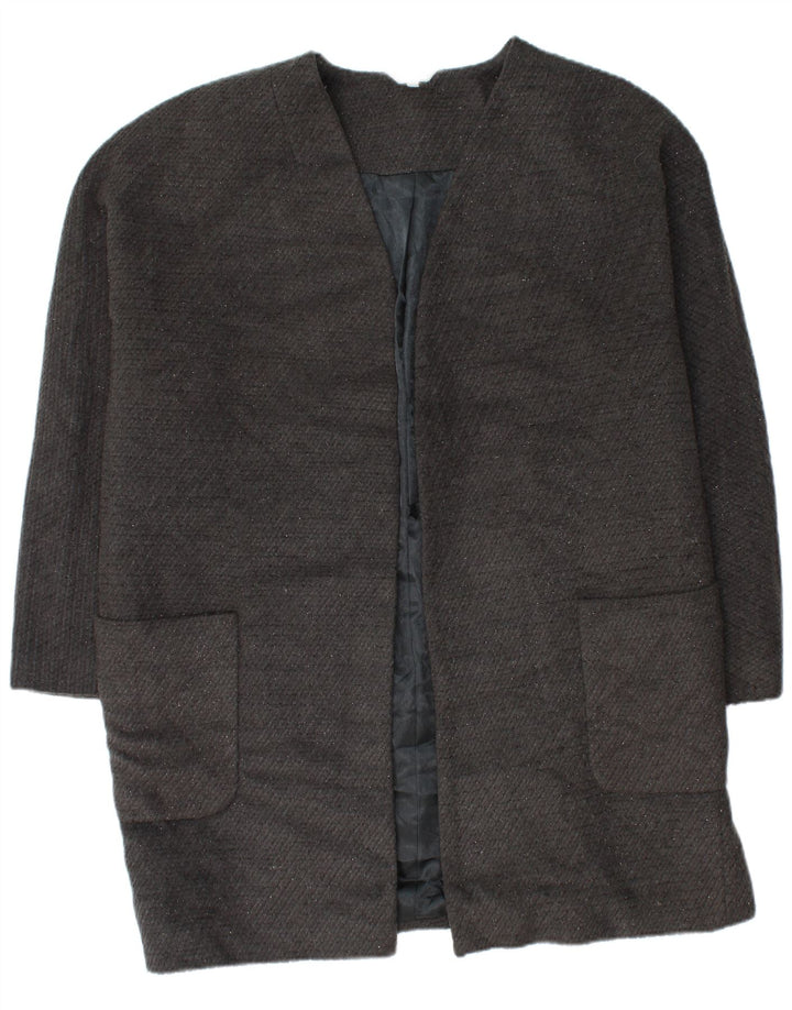 Sobretudo aberto feminino Marks & Spencer UK 18 XL cinza poliéster