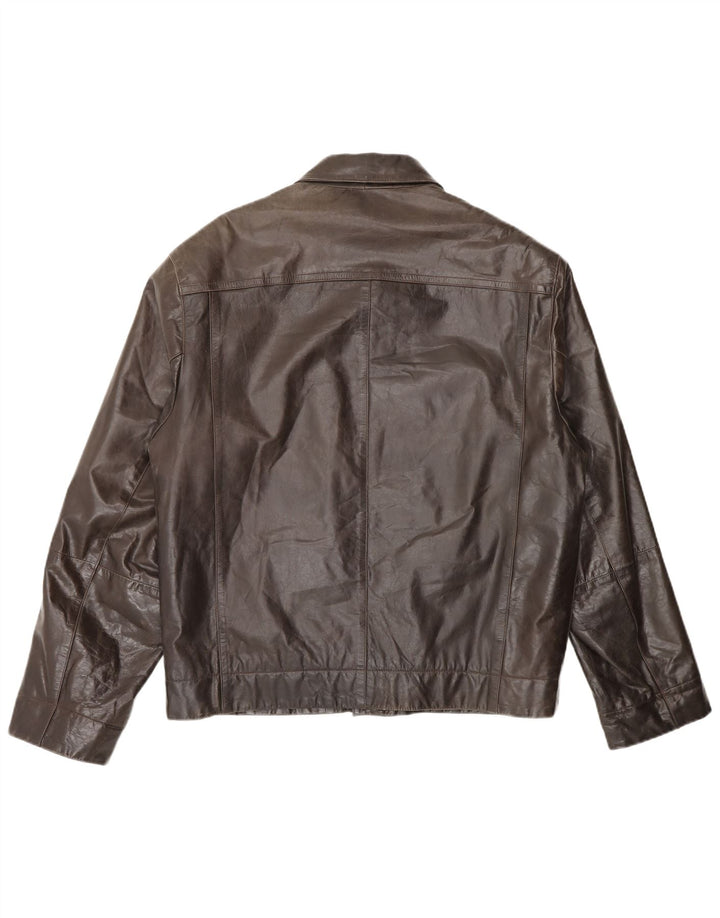 Jaqueta de couro masculina Conbipel IT 50 grande couro marrom