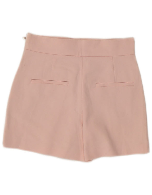 Zara Shorts feminino cintura alta casual XS W25 algodão rosa