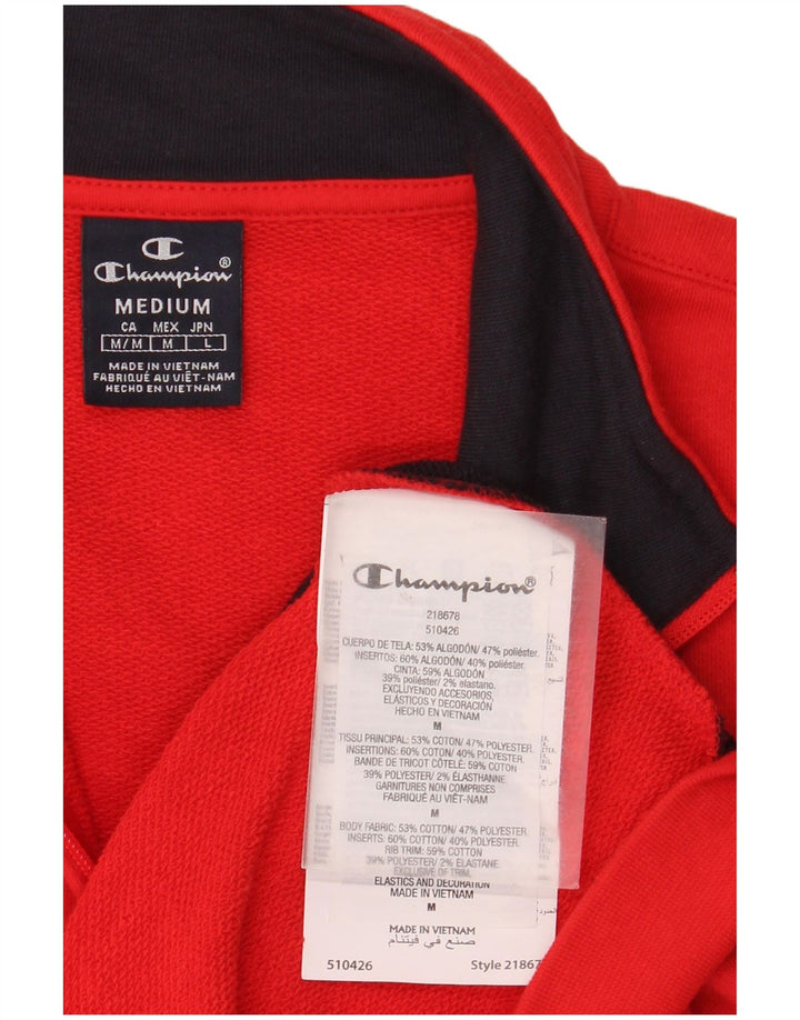 Jaqueta masculina Champion de agasalho de algodão colorblock vermelho médio