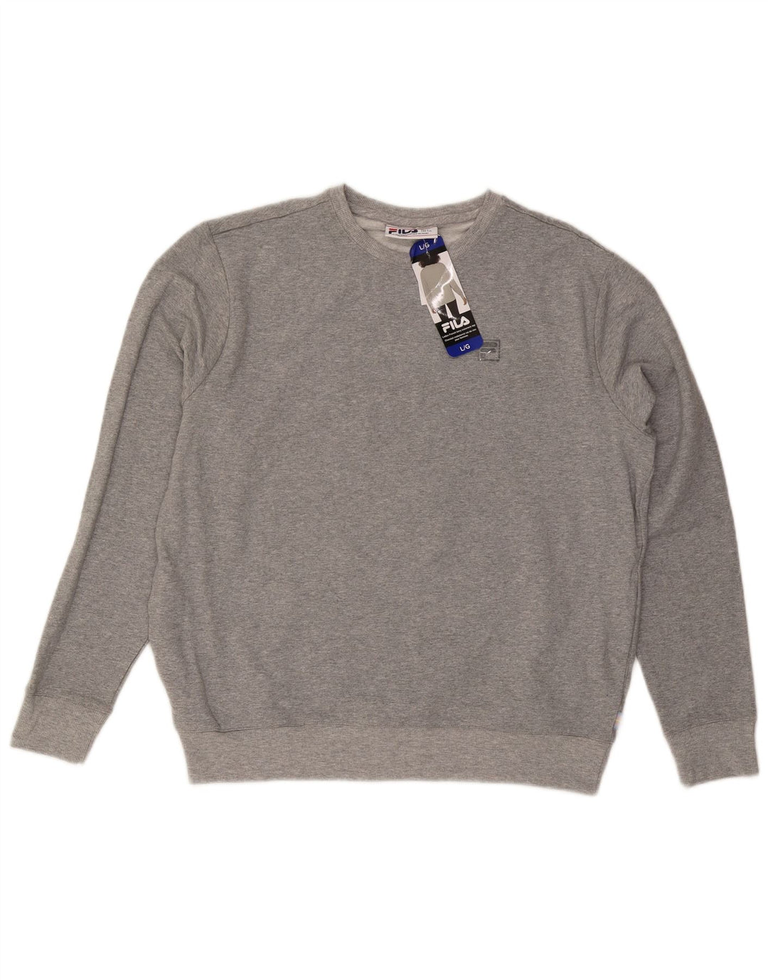 Fila moletom feminino jumper UK 16 grande algodão cinza