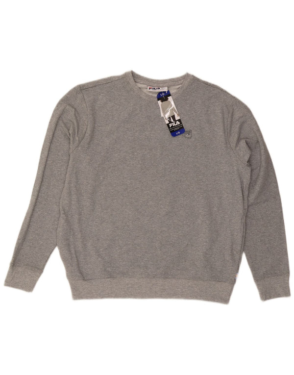 Fila moletom feminino jumper UK 16 grande algodão cinza