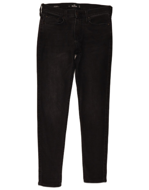 Hollister Mens Super Skinny Jeans W30 L30 Algodão Preto