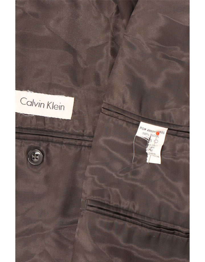 Jaqueta blazer masculina de 2 botões Calvin Klein Reino Unido 40 grande lã cinza