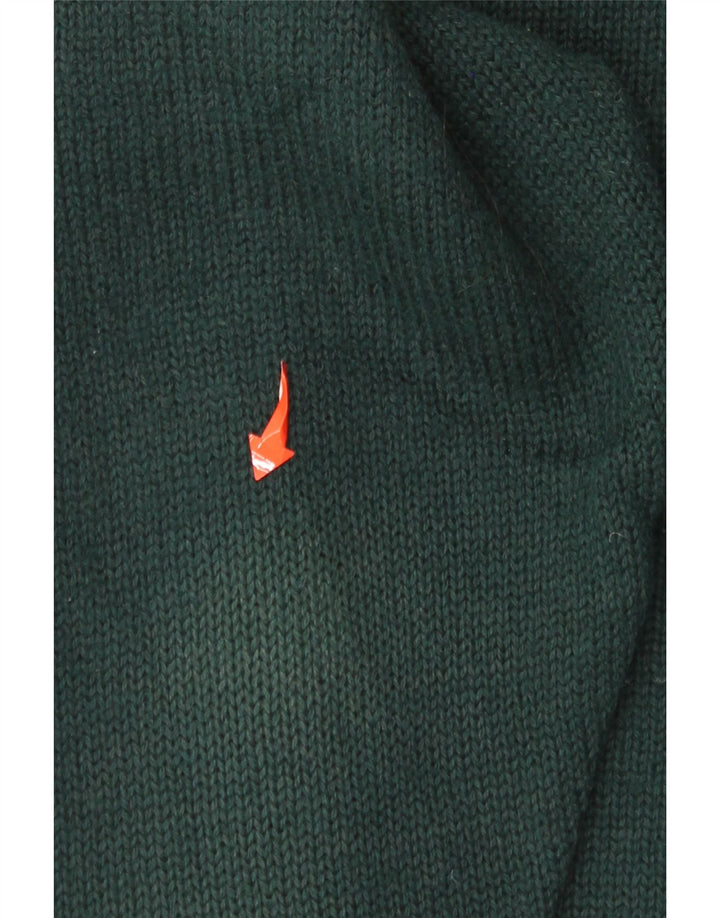 Suéter feminino vintage com gola tartaruga, uk 14, lã verde grande