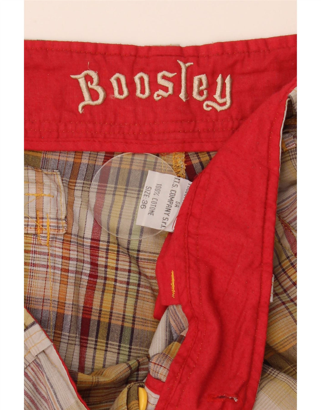 Shorts cargo masculino Boosley W36 grande algodão xadrez multicolorido