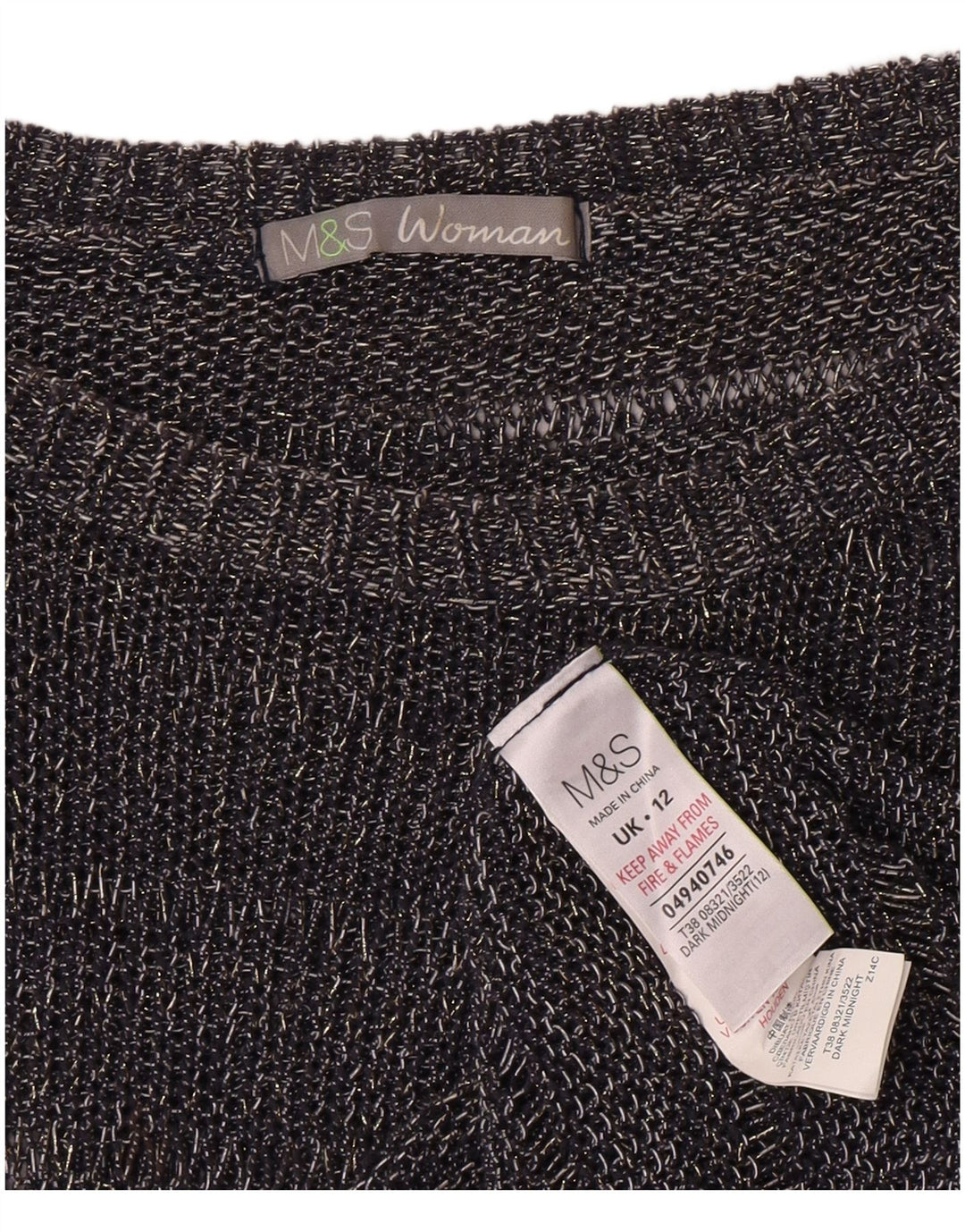 Suéter feminino Marks & Spencer com gola canoa Reino Unido 12 médio azul marinho
