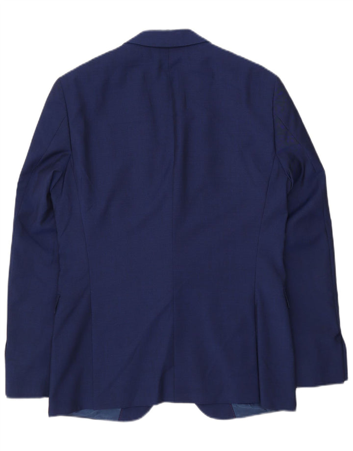 Jaqueta Blazer Masculina Tommy Hilfiger com 2 Botões IT 46 Lã Virgem Azul Pequena