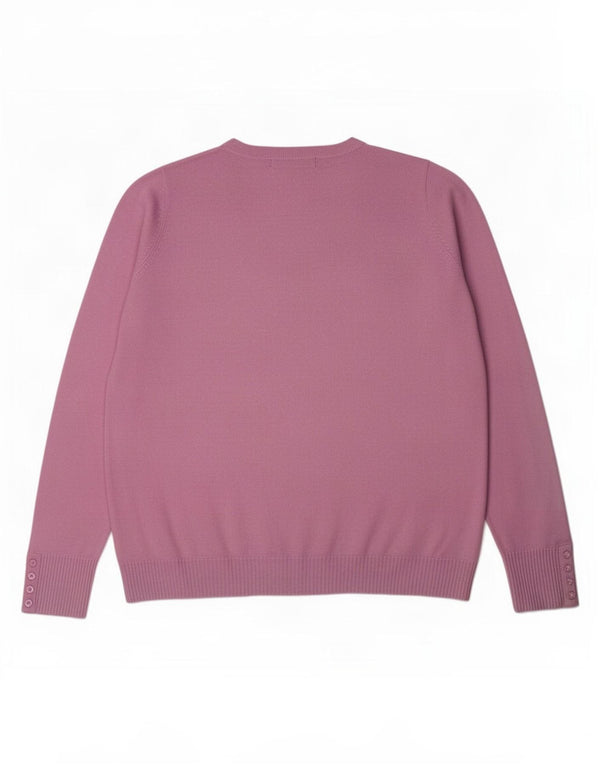 Suéter feminino Marks & Spencer com decote em V Reino Unido 16 grande acrílico roxo