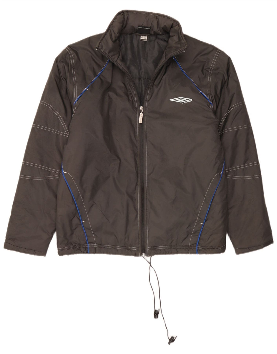 Jaqueta masculina acolchoada com capuz Umbro UK 36 pequena cinza nylon