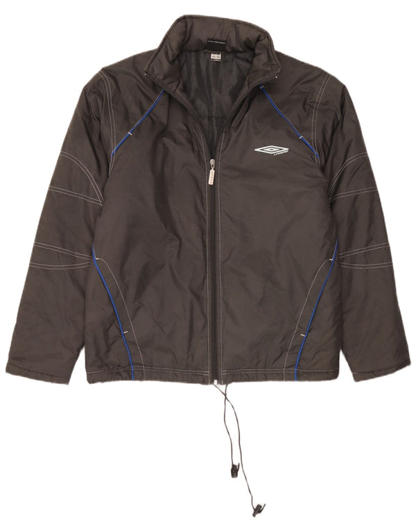 Jaqueta masculina acolchoada com capuz Umbro UK 36 pequena cinza nylon