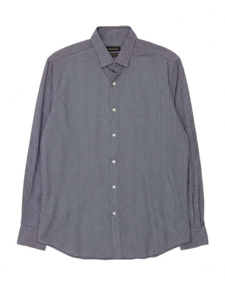 Camisa masculina MASSIMO DUTTI 2XL xadrez azul marinho