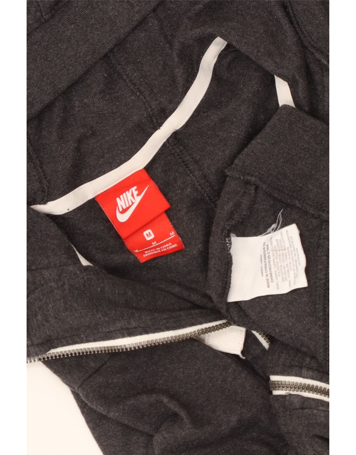 Suéter Nike feminino com capuz e zíper UK 12 poliéster cinza médio