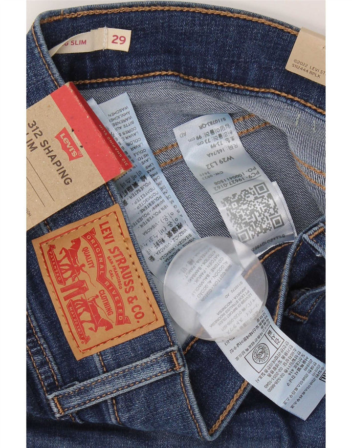 Calça jeans feminina Levi's 312 Shaping Slim W29 L32 azul algodão