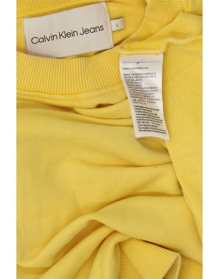 Calvin Klein Jeans moletom feminino oversized jumper UK 16 grande amarelo