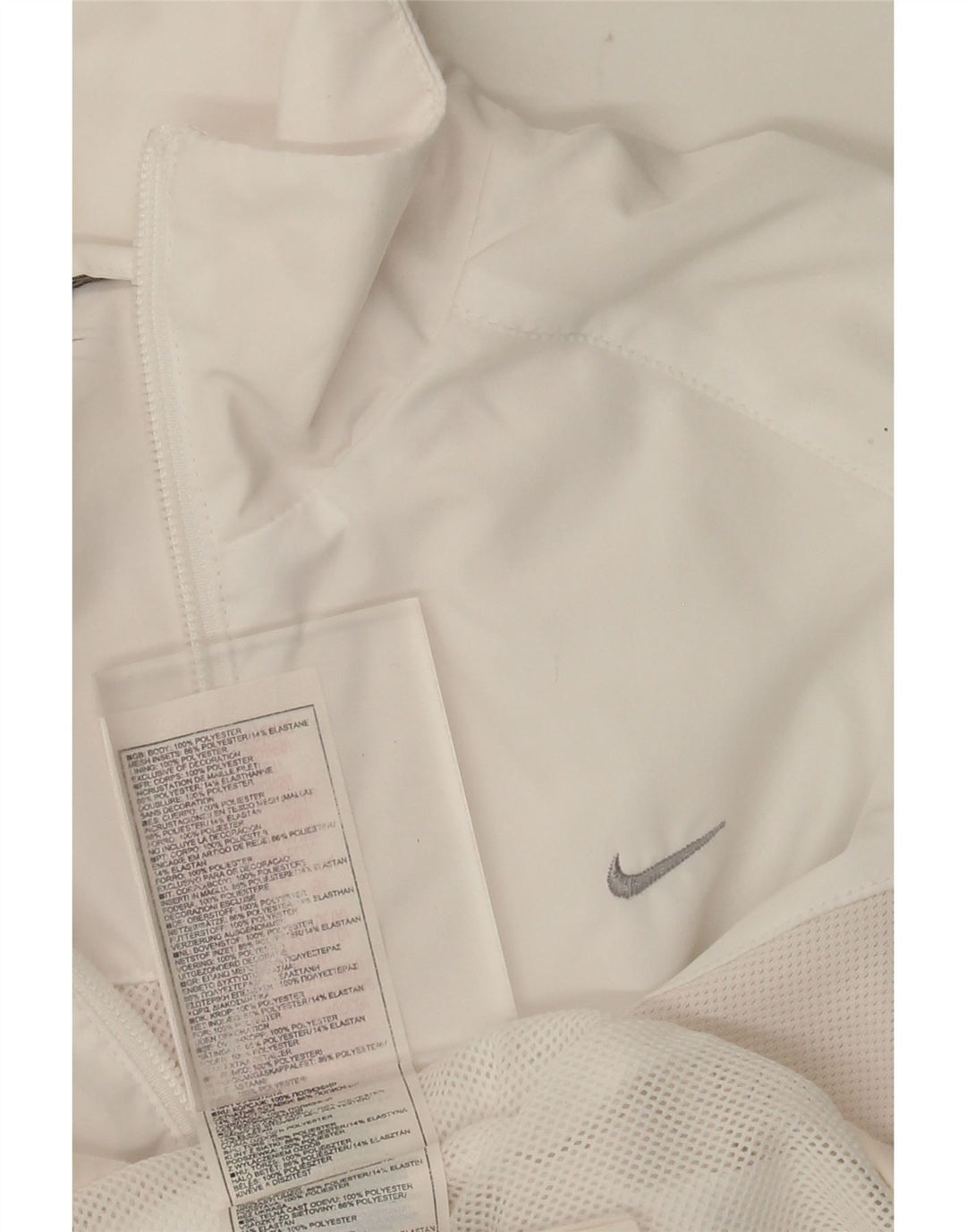 NIKE Womens Tracksuit Top Jacket UK 14 Médio Branco Poliéster