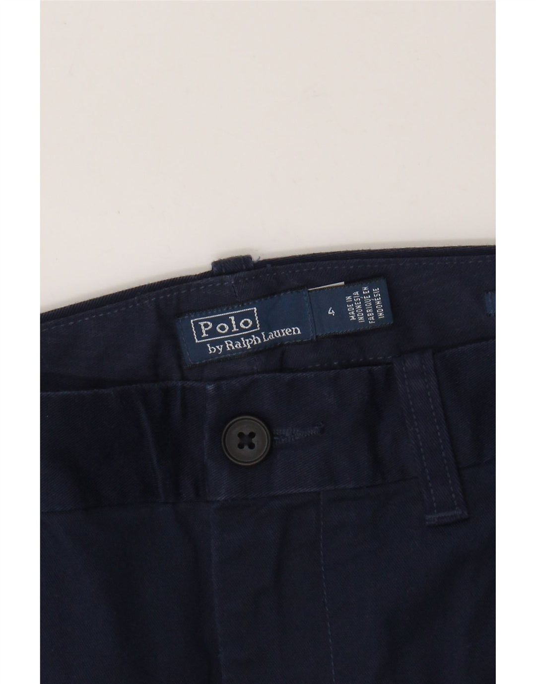 Calça chino feminina POLO RALPH LAUREN US 4 pequena W28 L27 azul marinho