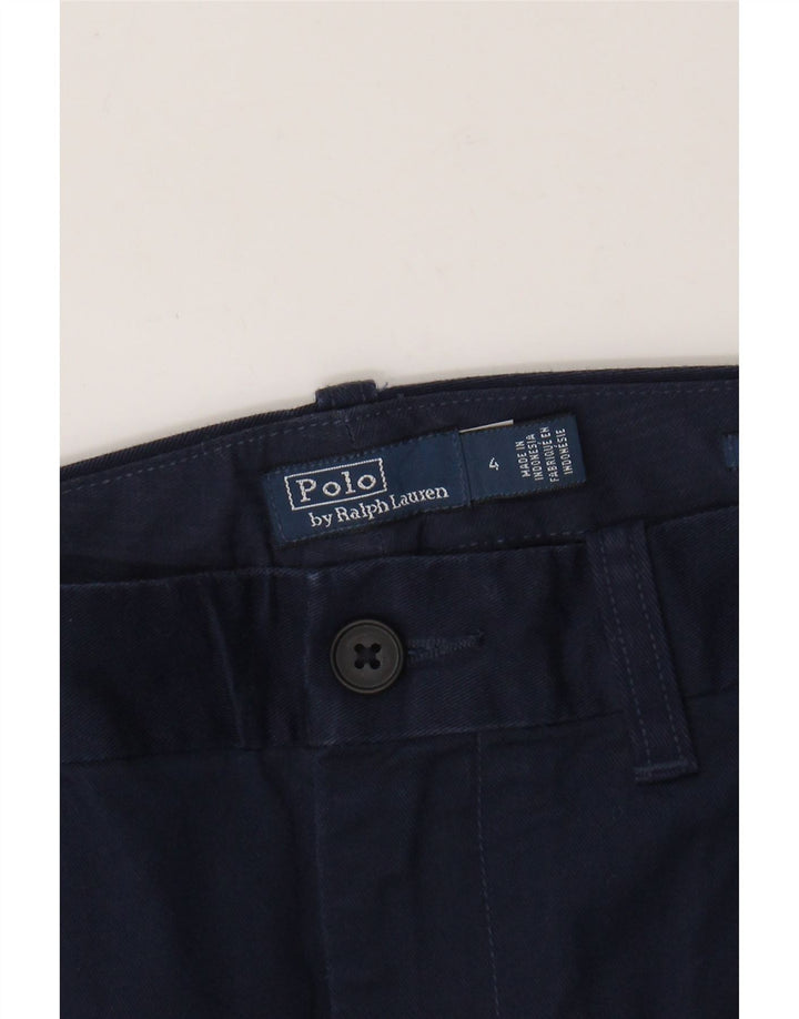 Calça chino feminina POLO RALPH LAUREN US 4 pequena W28 L27 azul marinho