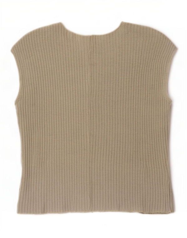 Colete feminino Zara UK 14 grande algodão verde