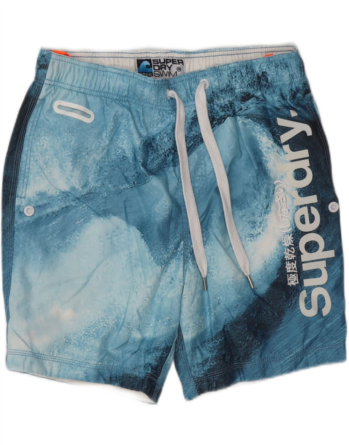 Shorts de natação masculino Superdry Graphic XL azul tie-dye poliéster
