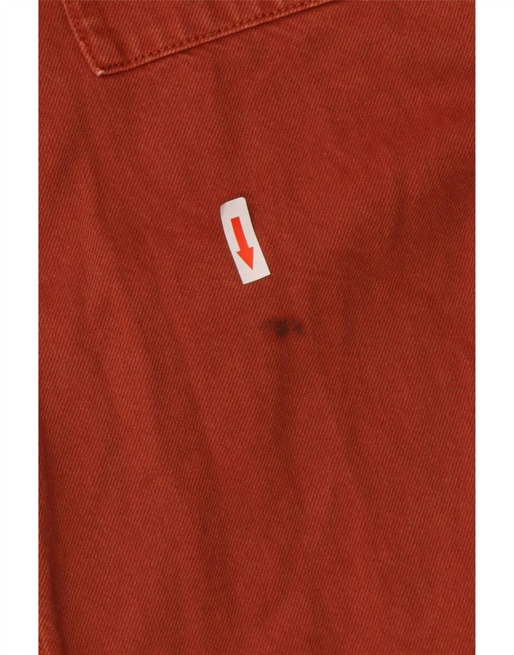 Camisa jeans masculina Jack & Jones pequena de algodão marrom