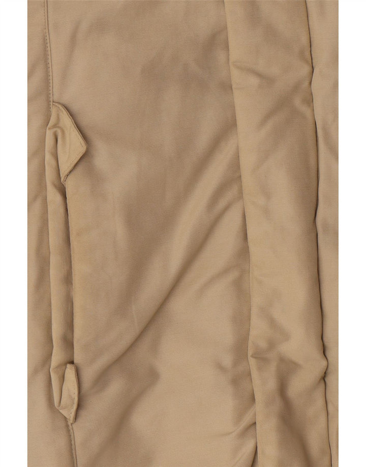 Casaco acolchoado com capuz feminino Woolrich Reino Unido 12 algodão bege médio