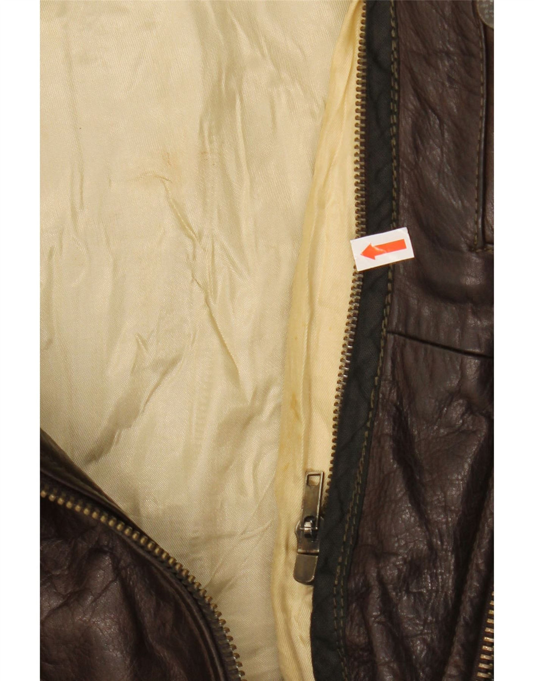 Jaqueta de couro masculina VINTAGE UK 42 XL marrom