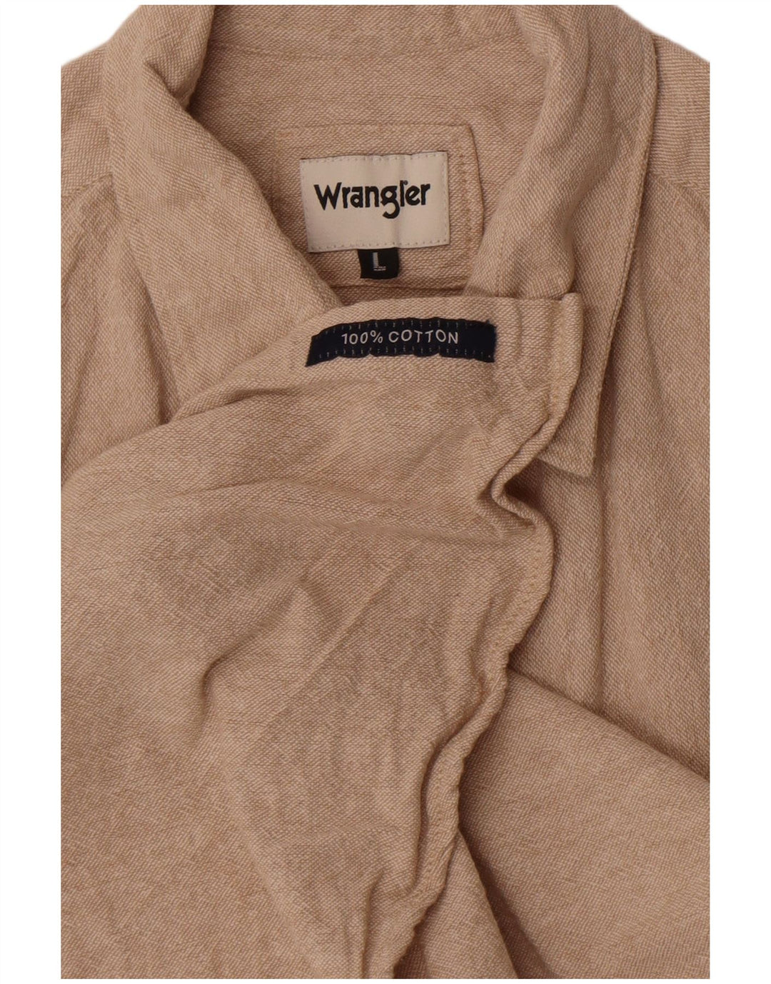 Wrangler Camisa masculina de manga curta grande algodão bege