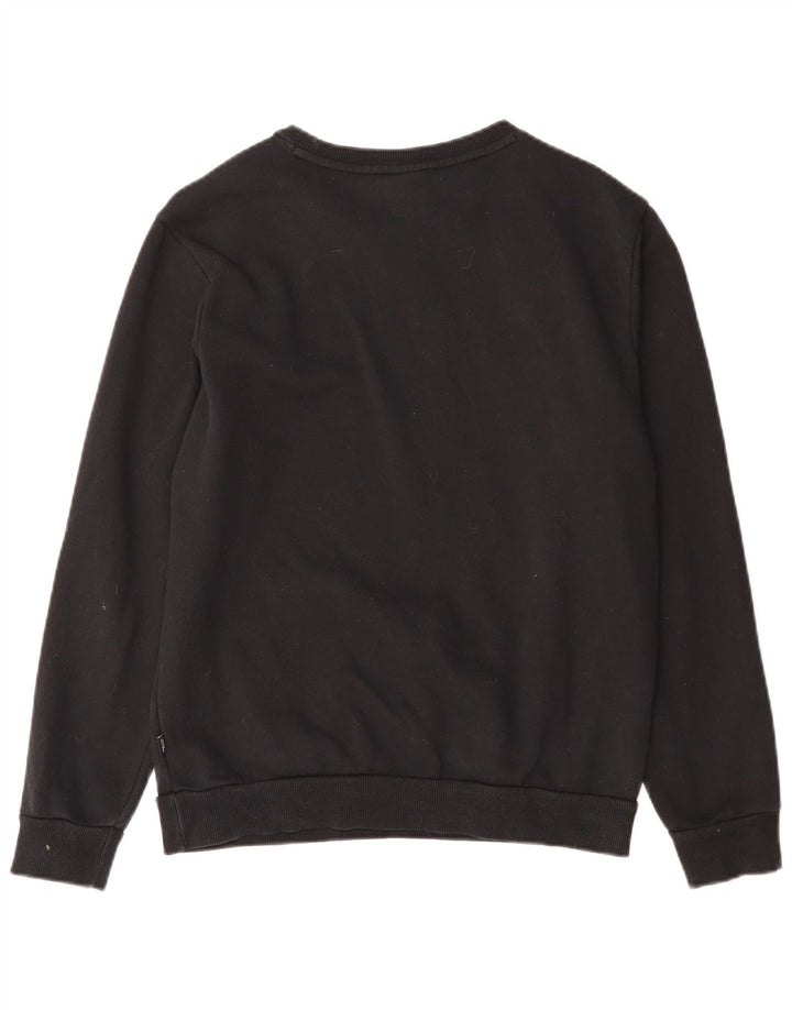 PUMA Mens Graphic Moletom Jumper Pequeno Algodão Preto
