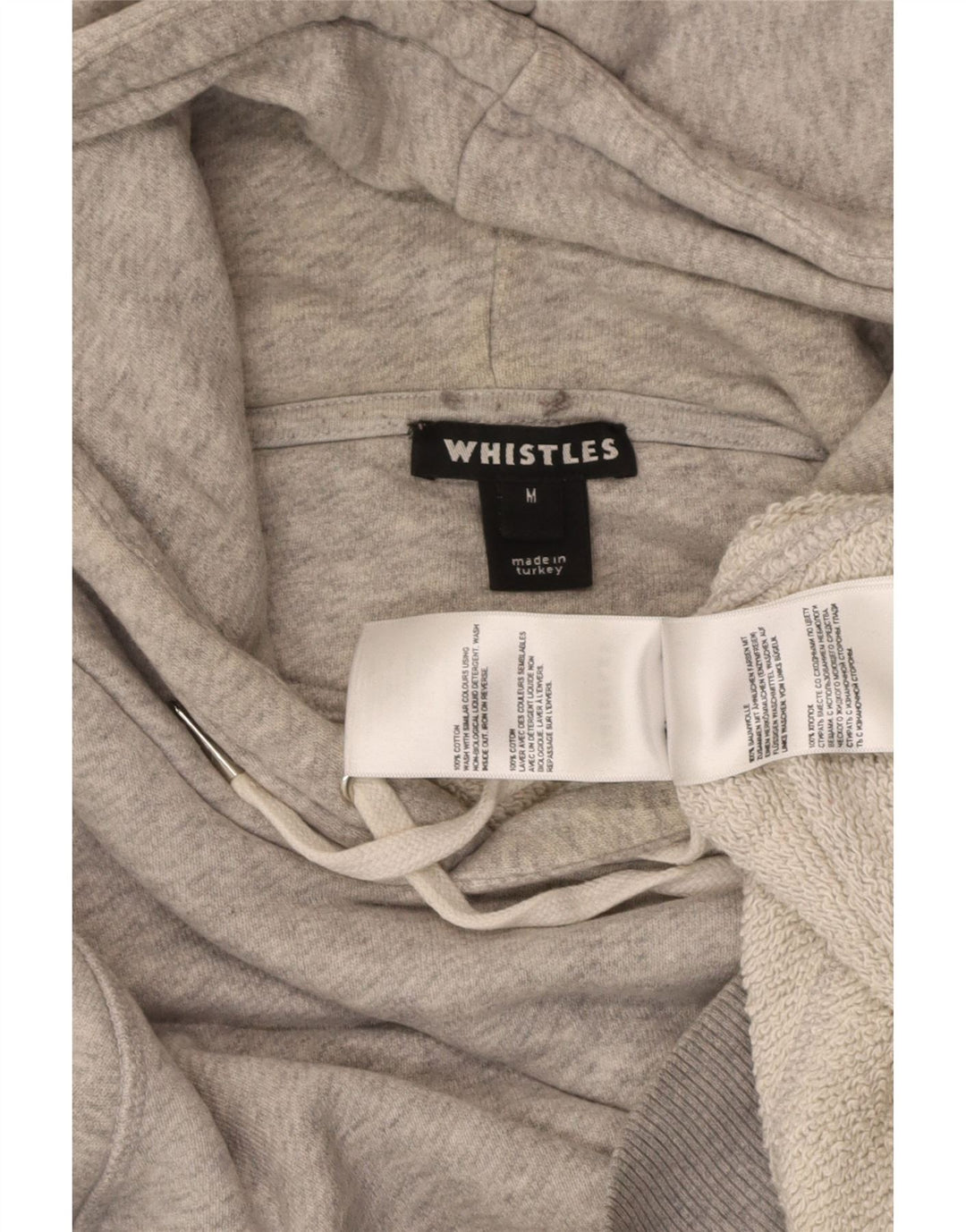 WHISTLES Suéter masculino com capuz cinza médio algodão colorblock