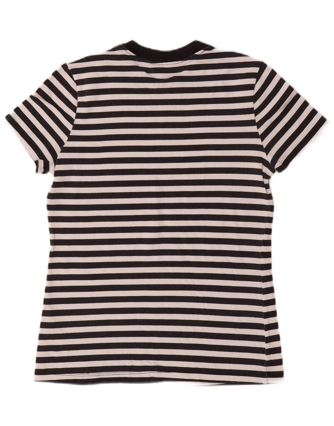 Camiseta feminina Nike Graphic UK 10 pequena listrada preta de algodão