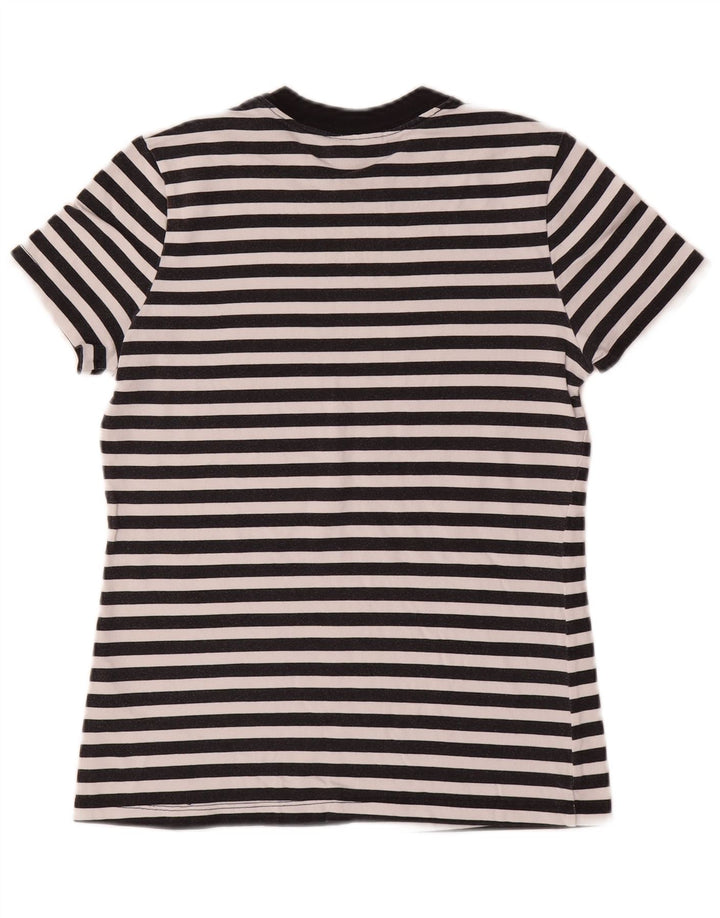 Camiseta feminina Nike Graphic UK 10 pequena listrada preta de algodão