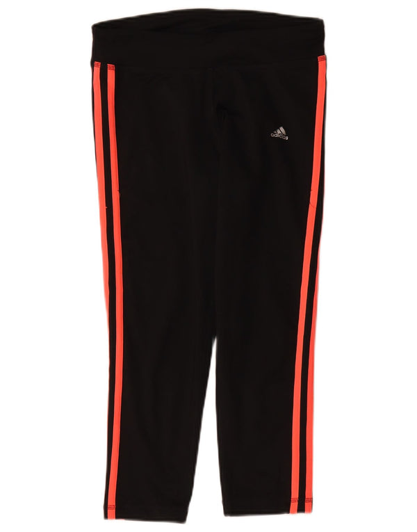 Adidas Womens Capri Leggings UK 8/10 Pequeno Preto Poliéster Esportes