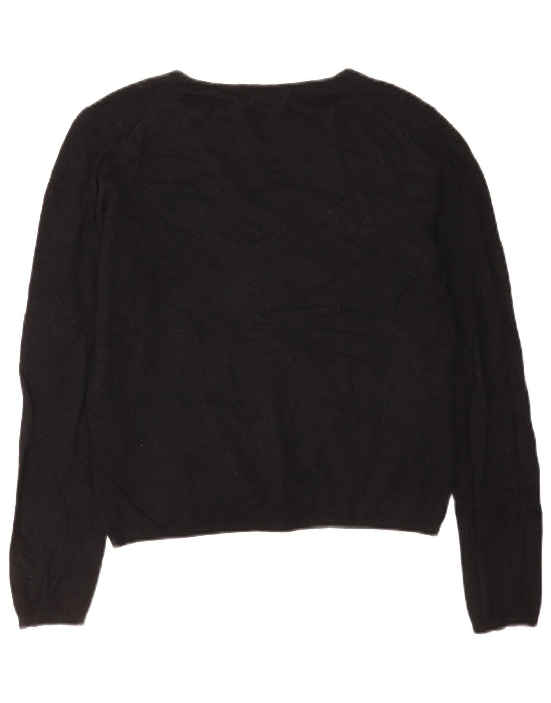 Suéter feminino Marks & Spencer com decote em V e gola V Reino Unido 14 médio preto