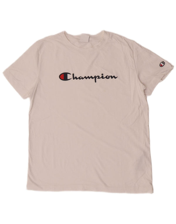 Camiseta feminina estampada Champion UK 18 XL algodão branco