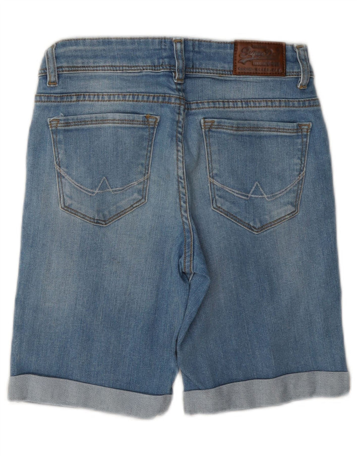 Shorts jeans feminino Superdry desgastado W28 azul médio