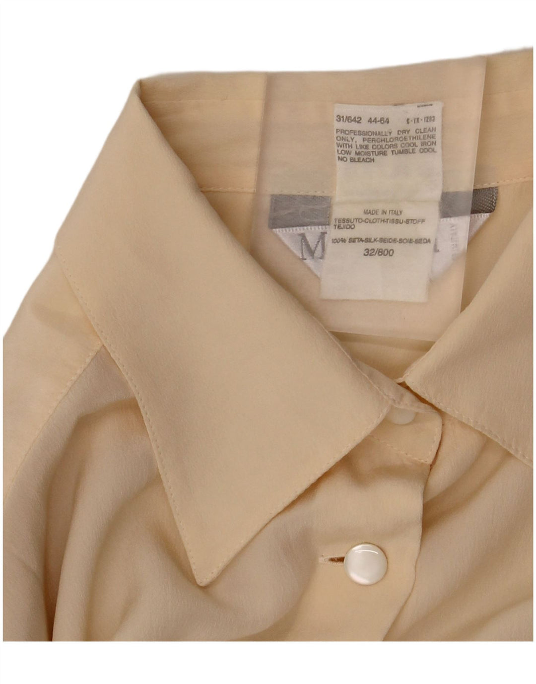 Blusa feminina Max Mara UK 14 grande seda bege